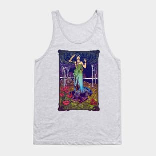 Art Nouveau Lady (green/blue/pink) Tank Top